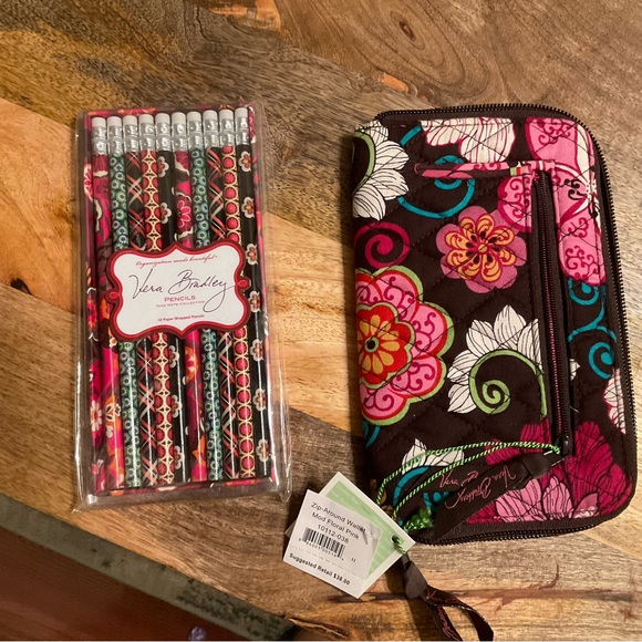Vera Bradley Bags Vera Bradley Lot Zip Around Wallet And Pencil Set Nwt Poshmark